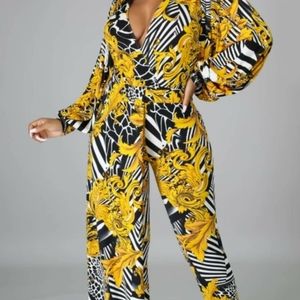 Draped Pantsuit Jumpsuit